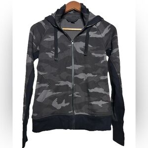 Athleta Triumph Black Gray Camo Hoodie size XS